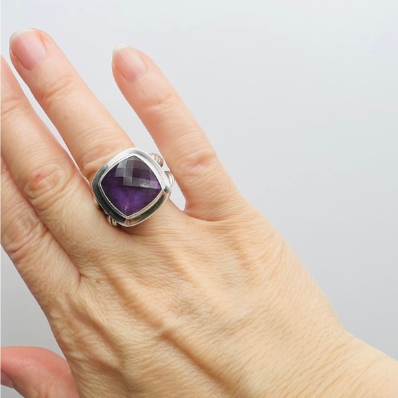 David Yurman 14mm Albion Amethyst Ring - Picture 5 of 6
